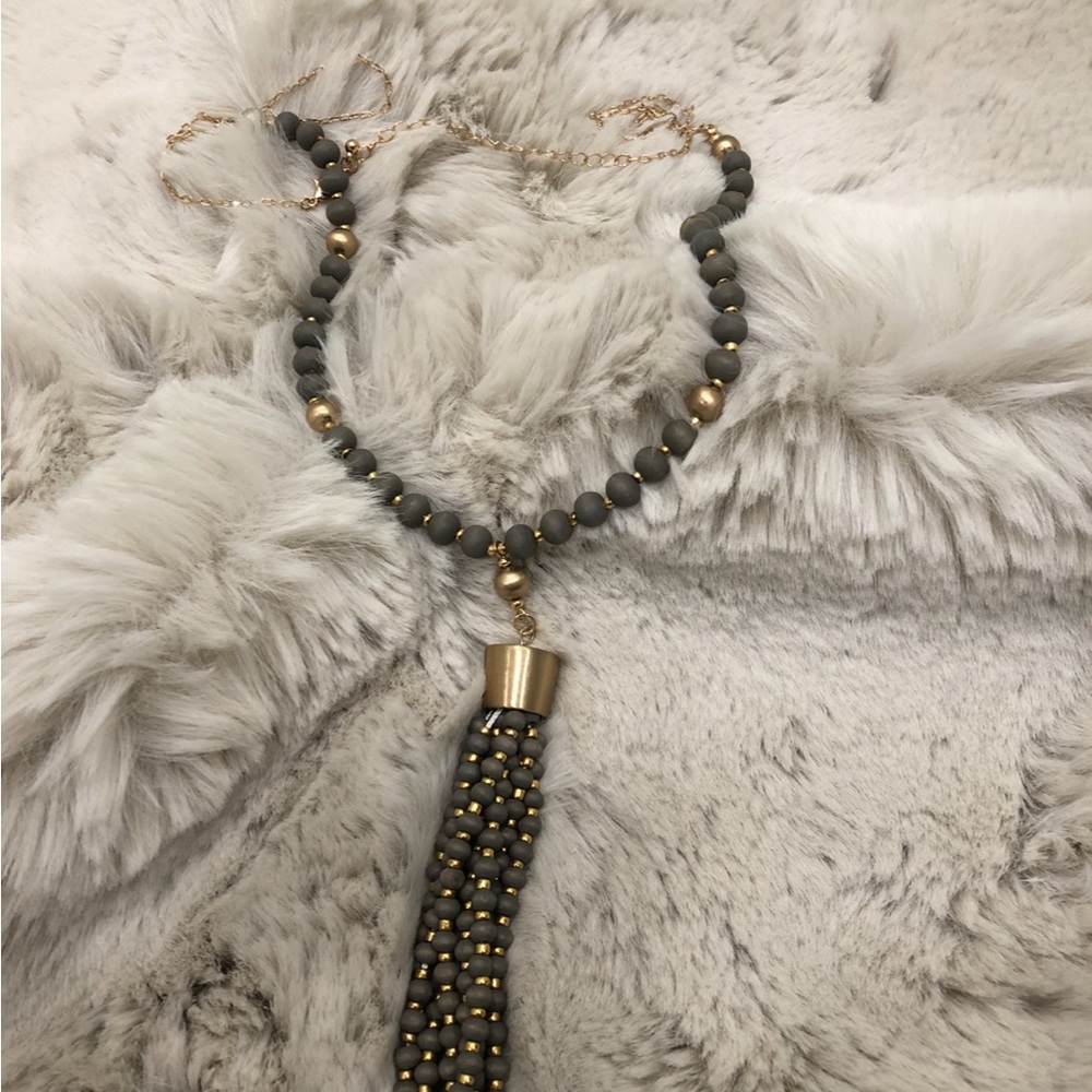 NWOT! Beaded Necklace With Tassel